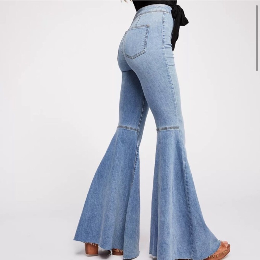 Free People High Rise Flare Stretch Denim